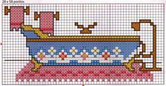 a cross stitch pattern with a baby's crib in the middle and an image of