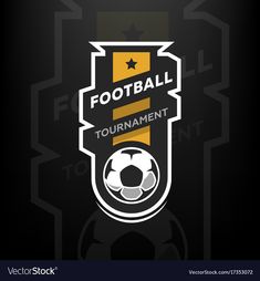 the football tournament logo is shown on a black background