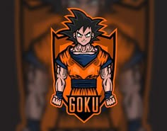 an image of goku with the word goku on it's chest and arms