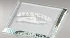 a clear glass box with the words good luck on it