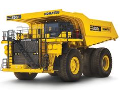 a large yellow dump truck on a white background