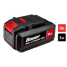 the battery is shown with its red and black cover on it's side, which has