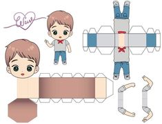 the paper doll is made to look like he's holding his hands out for him