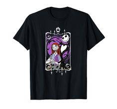 a black shirt with an image of jack and sally