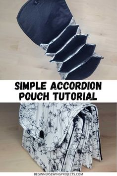 the instructions for how to sew an accordion pouch with zippers on each side