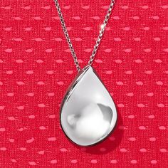 Ross-Simons - Italian Sterling Silver Twisted Teardrop Necklace. 18". From Italy, this sterling silver twisted teardrop necklace is a simple statement for any time. Wear it solo as an elegant signature style or work it into a layered look for a touch of organic charm. Rolo chain with a 2" extender. Lobster clasp, sterling silver twisted teardrop necklace. Elegant Silver Water Drop Earrings, Modern Silver Teardrop Pendant, Modern Sterling Silver Teardrop Drop Necklace, Teardrop Pendant Necklace With Polished Finish, Elegant Teardrop Pendant With Polished Finish, Modern Sterling Silver Teardrop Pendant Necklace, Modern Teardrop Drop Necklace For Formal Occasions, Silver Teardrop Pendant Necklace For Formal Occasions, Modern Teardrop Necklace For Anniversary