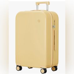 Mixi Luggage Suitcase With Spinner Wheels, Hardside Rolling Suitcase Pc With Tsa Lock Lightweight Travel Case 20inch Carry On. Lark Yellow. New In Box. Beige Luggage With Sleeve For Overnight Trips, Beige Rectangular Luggage For Overnight Trips, Classic Beige Rectangular Luggage, Yellow Luggage, Yellow Suitcase, Best Luggage, Luggage Suitcase, Travel Case, Travel Bags