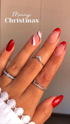 Christmas Acrylics Short Almond, Cute Short Christmas Acrylic Nails, Oval Nails Holiday, Christmas Nails By Skin Tone Range, Simple Christmas Nails Winter Almond, Red Nails For Christmas Holidays, Cute Short Acrylic Nails Christmas, Short Almond Acrylic Nails Christmas, Simple Christmas Nails Short Almond