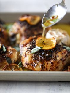 Best Lemon Chicken - Meyer Lemon Roasted Chicken Thighs Lemon Recipes Dinner, Best Lemon Chicken, Meyer Lemon Recipes, Best Chicken Dishes, Dinner 2023, Lemon Roasted Chicken, Roasted Chicken Thighs, Roast Chicken Recipes