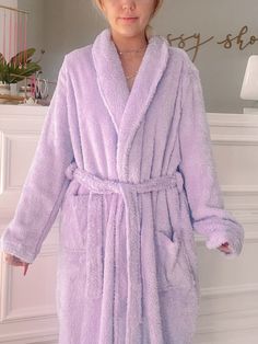 Cuddle up in the Lilac Fuzzy Robe from Sassy Shortcake! It's super soft and cozy, so you can lounge all anytime. Tying nicely at the waist, this sherpa robe also has two pockets to keep your hands warm and all your necessities close. Also available in pink. one size fits most care: hand wash cold Cozy Sleepwear With Pockets, Cozy Sleepwear With Pockets For Loungewear, Cozy Loungewear Sleepwear With Pockets, Cozy Sleepwear With Pockets For Lounging, Winter Super Soft Sleepwear For Relaxation, Winter Sleepwear For Relaxation, Super Soft, Cozy Winter Sleepwear For Relaxing At Home, Comfy Super Soft Sleep Outerwear, Cozy Sleepwear With Soft Texture For Relaxation