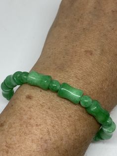 vintage aventurine Genuine green jade 6-7.5 inches stretch All jewelry is shipped free in the US in a nice gift box. Check out our over a THOUSAND great reviews Green Aventurine Stretch Bracelet Gift, Green Jade Stretch Bracelet For Healing, Blue Topaz Bracelet, Purple Jade, Vintage Rainbow, Jade Bracelet, Topaz Stone, Green Jade, Jade Green