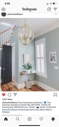 the instagram page for instagram com shows an image of a living room and staircase