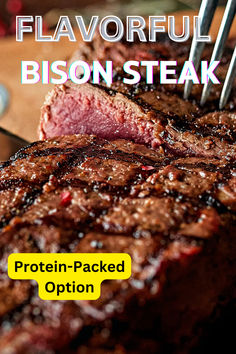 This Grilled Bison Steak is perfectly cooked and topped with a rich horseradish compound butter, making for an indulgent and flavorful meal. It’s the perfect choice when you're looking to try something different from beef or want to elevate your dinner with a special touch. Steak Recipes Air Fryer, Steaks Air Fryer, Bison Steak Recipes, Buffalo Steak, Steak Medallions, Bison Steak, Steak Burger, Butter Making, Recipes Air Fryer