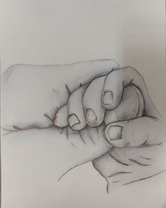 a drawing of two hands holding each other