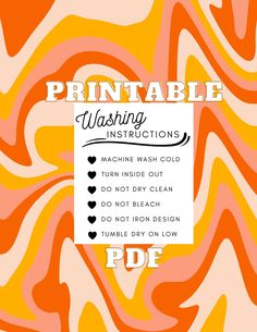 the printable instructions for how to wash clothes