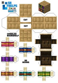 the instructions for how to make an origami minecraft crafting box with paper