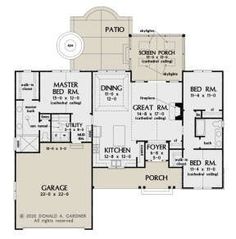 3 Beds, 2 Baths, 1 Stories, 2 Car Garage, 1592 Sq Ft, Craftsman House Plan. Single Story House Floor Plans, 1700 Sq Ft House Plans, Empty Nester House Plans, 1500 Sq Ft House, Single Storey House Plans, Granny Pod, House View, Lot 29, Affordable House Plans