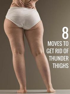 the back of a woman's panties with text that reads 8 moves to get rid of thunder thighs