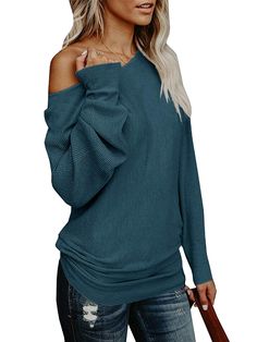 PRICES MAY VARY. Made of Highly flexibility Material: Soft,comfy,lightweight knitted fabric. Women's Off Shoulder Knit Jumper long Sleeve Pullover Baggy Solid Sweater. Off shoulder pullover tops, off the shoulder tops, plus size off shoulder sweater, off shoulder sweaters for women, Baggy Shirts Features: baggy Loose Sweater Design, Off Shoulder, Bat-wing Sleeve Sweater,Off Shoulder Sweater for Women, Oversized Off Shoulder Sweater, Off The Shoulder Sweater, Batwing Tops for Women, Slash Neck St Off Shoulder Tops For Women, Sweater Off Shoulder, Baggy Shirts, Leggings And Heels, Long Sleeve Sweaters, Bone Structure, Plain Sweaters, Womens Outfits, Batwing Top