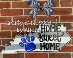 a sign that says, crafty n'blessed by alicia home sweet home