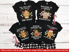 Deck the halls with laughter and holiday cheer this season with our 10 Funny Family Gingerbread Christmas Songs Matching Shirts! These whimsical, matching tees are the icing on the gingerbread house when it comes to celebrating the festive spirit with your loved ones. From the adorable gingerbread designs to the cozy holiday attire, these shirts are the perfect recipe for sharing joy during your family gatherings. We have kids sizes in listing in the following link https://www.etsy.com/ca/listing/1617652257/funny-gingerbread-family-christmas-shirt Our Gingerbread family shirts are more than just attire; they're a delightful way to create cherished memories and bring the whole family together in style. Whether you're searching for funny gingerbread shirts or simply looking to add an extra d Gingerbread Pajamas, Family Christmas Shirts Gingerbread, Gingerbread Shirt Svg, Gingerbread Men Pajamas, Gingerbread Designs, Gingerbread Shirt, Gingerbread Family, Pajamas Matching, Matching Christmas Shirts