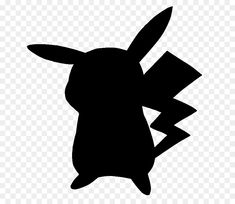 a black and white silhouette of a bunny with a lightning bolt