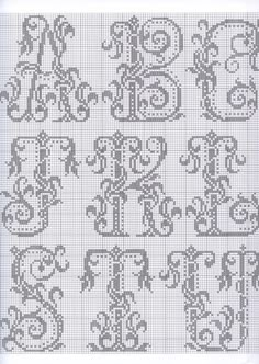 cross stitch pattern with the letters and numbers