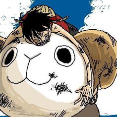 a drawing of a man riding on the back of a teddy bear with an angry expression