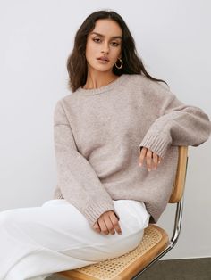 Details Composition: 10% Rabbit Hair, 10% Nylon, 80% Polyester Design: Plain Style: Casual, Simple Thickness: Warm Material: Woollen Blend Sleeve Length: Long Sleeve Occasion: Business Pattern: Plain Size & Fit Stretch: High Stretch Fit Type: Shift Cm Inch Size Length Bust Sleeve XS 57 106 50 S 58 110 51 M 59 114 5 Beige Knit Sweater, Camel Sweaters, Sleeve Pattern, Elegantes Outfit, 5 S, Fall Sweaters, Style Chic, Belleza Natural, Outerwear Coats