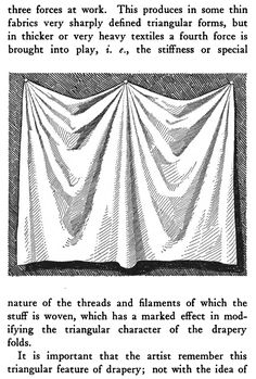 an old book page with text describing how to make fabric drapes for curtains