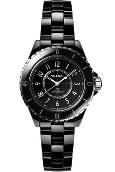 Black highly resistant ceramic and steel... Chanel Watch J12, Chanel J12, Chanel Watch, Chanel Store, Ceramic Watch, Chanel Couture, Couture Mode, Unisex Watches, Chanel Vintage