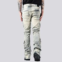 Introducing our mid-waist men's jeans from the 2023 Autumn Collection a perfect blend of couture and function!Why It's A Must-HaveDesigned to be a wardrobe staple. these jeans feature a conventional boot-flare silhouette that will never go out of vibe. With its mid-rise design. cargo pockets. and retro zipper and button closure. it's a perfect combination of fashion and function.Distinctive Features: Fashion-Forward: With a everlasting flare-leg silhouette and mid-waistline design. these jeans a Fitted Denim Blue Washed Cargo Jeans, Fitted Washed Straight Leg Cargo Jeans, Fitted Straight Leg Washed Cargo Jeans, High Rise Slim Fit Jeans For Streetwear, Fitted Washed Cargo Jeans For Streetwear, High Rise Slim Fit Bottoms For Streetwear, Fitted Full-length Jeans For Streetwear, Distressed Fitted Straight Leg Cargo Jeans, Fitted Distressed Straight Leg Cargo Jeans