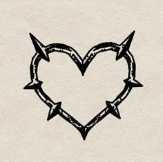 a heart with two arrows in the middle and an arrow at the bottom, drawn on paper