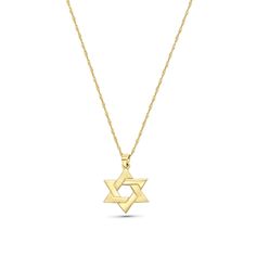 "Dainty 14k Solid Yellow Gold Star of David pendant necklace, delicate Jewish fine jewelry for women and men, handmade by AditaGold.   This beautiful handmade necklace is made of 14K solid yellow gold and has a gorgeous Star of David (Magen David) pendant. This necklace is dainty, but very noticeable. It can be a wonderful Bat Mitzvah or birthday gift.   This necklace is light and will compliment every look, and for every occasion.  This handmade gold necklace is carefully handcrafted at my work Gold Birthstone Necklace, Handmade Gold Necklace, Gold Drop Necklace, Star Of David Necklace, Black Diamond Necklace, Star Of David Pendant, Jewish Jewelry, Real Gold Jewelry, Opal Pendant Necklace