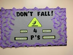 Fall Prevention Bulletin Board, Hospital Fall Prevention, Nursing Home Bulletin Board Ideas, Shoutout Board, Nurse Poster, Nurse Bulletin Board, Creative Bulletin Boards, Magnet Boards