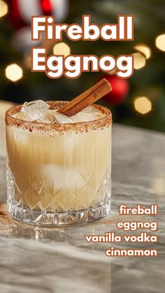 Fireball Eggnog Fireball Dr Pepper, Eggnog And Fireball, Fireball Holiday Drinks, Fireball Cocktails Holidays, Fall Fireball Drinks, Cinnamon Vodka Drinks Recipes, Eggnog Recipe Alcoholic, Fireball Whiskey Balls, Fireball Eggnog