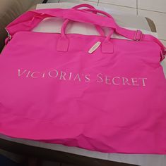 In Beautiful Bright Pink. And White Lettering. Very Large, Measurements In Pictures. Very Roomy. Happy Poshung Pink Victoria's Secret Bag With Adjustable Strap, Victoria's Secret Large Rectangular Bag, Victoria's Secret Travel Pouch Shoulder Bag, Victoria's Secret Travel Pouch Bag, Victoria's Secret Travel Satchel Bag, Victoria's Secret Bag With Adjustable Strap For On-the-go, Victoria's Secret Bag With Adjustable Strap, Victoria's Secret Rectangular Travel Shoulder Bag, Victoria's Secret Large Capacity Travel Bag