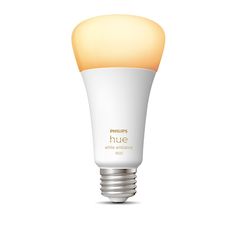 Go bright by giving your largest spaces bright warm-to-cool white smart light. With a brightness equivalent to a traditional 100 Watt bulb, the Philips Hue White Ambiance A21 High Lumen Smart Bulb can tastefully illuminate living rooms, kitchens, and more. Dimmable features allow you to control the level of brightness. The smart bulb can be used with Bluetooth or connect to a Hue Bridge to unlock the full power of Hue, including automations and out-of-home control, sold separately. Length: 2.6 inch Width: 2.6 inch Height: 5.2 inch Smart Bulbs, Smart Lights, Hue Color, Smart Bulb, Smart Light Bulbs, Philips Hue, Hue Philips, Lighting Inspiration, Smart Lighting