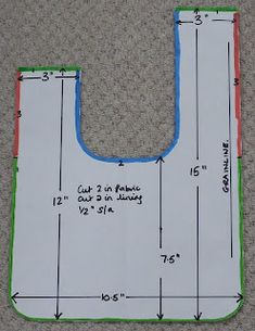 an image of a sewing pattern for a baby's bib with measurements on it