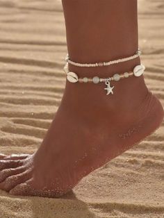 [goods_name] for Sale Australia| New Collection Online| SHEIN Australia Shell Jewelry Bracelets, Beach Jewelry Bracelets, Beach Anklets Diy, Summer Beaded Anklets, Cute Beaded Anklets, Summer Jewellery Aesthetic, Cute Beach Jewelry, Beach Jwellery, Summer Anklets Diy