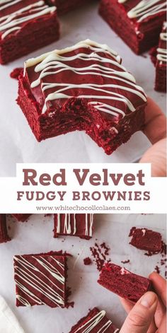 Red Velvet Brownies Recipe, Velvet Fudge, Red Velvet Fudge, Velvet Brownies, Red Velvet Brownies, Recipes Baking, Brownies Recipe, Easy Baking Recipes Desserts, Tasty Baking