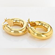 Moda Al Massimo 6mm 18k Yellow Gold Over Bronze Lucido Tube Hoop Earrings. Measure Approximately 15/16"L X 1/4"W And Have Saddleback Closures. Made In Italy. Elegant Yellow Hoop Earrings For Everyday, Hoop Earrings, Yellow Gold, Jewelry Earrings, Women Jewelry, Yellow, Women Shopping, Gold, Color