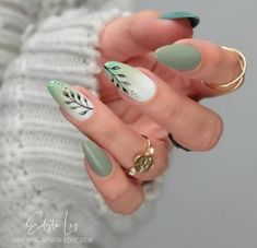 Tape Nail Art, Manicure Nail Designs, Green Nail, Casual Nails, Work Nails, Cute Gel Nails, Spring Nail, Nail Art Ideas