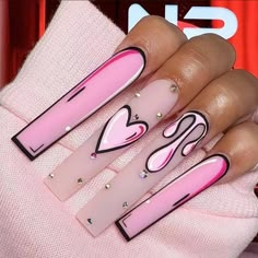 Juego de uñas postizas 3D, ongles falsos, puntas largas de ataúd francés, corazón rosa, Graffiti, suministros de manicura DIY, kit de uñas postizas acrílicas    Características:     1. Punta de uñas de ataúd largas francesas, diseños de corazones rosas     2. 24 piezas/hoja y tamaño mixto, apto para todas las uñas.     3. Regalo gratis con pegamento de gelatina, no es necesario comprar más pegamentos     4. Se puede reutilizar de 10 a 15 veces           uñas, uñas postizas, uñas postizas, uñas, Pop Art Nails, Long Acrylic Nail Designs, Acrylic Nail Kit, Manicure Diy, Dope Nail Designs, Her Nails, Long Acrylic Nails Coffin, Acrylic Nails Coffin Pink, Long Square Acrylic Nails