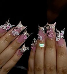 Duck Nails Long, Duck Nail Designs, Duck Nail, Claw Nails, Dope Nail Designs, Acrylic Nails Coffin Short, Nail Designs Glitter