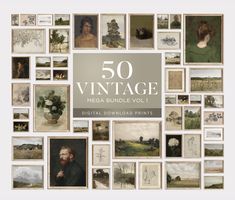 the cover of 50 vintage mega bundle vol 2 is shown with many pictures on it