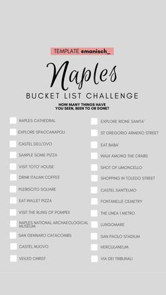 the maples bucket list is shown in pink and white, with text overlaying it