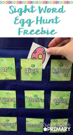 sight word egg hunt with pictures on it