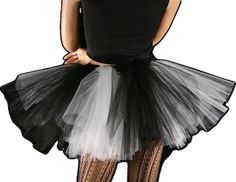 Halloween Party Tulle Petticoat, Stretch Ballet Petticoat For Party, Black Halloween Party Petticoat, White Skirt For Halloween Costume Party, Black Petticoat For Halloween Party, Black Tulle Tutu Dress For Summer, Halloween Stretch Tulle Petticoat, Halloween Fitted Tulle Petticoat, Stretch Tulle Petticoat For Halloween