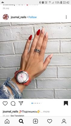 Gell Nails, Green Nail Art, Red Nail, Nail Swag, Minimalist Nails, Classy Nails, Fancy Nails, Chic Nails